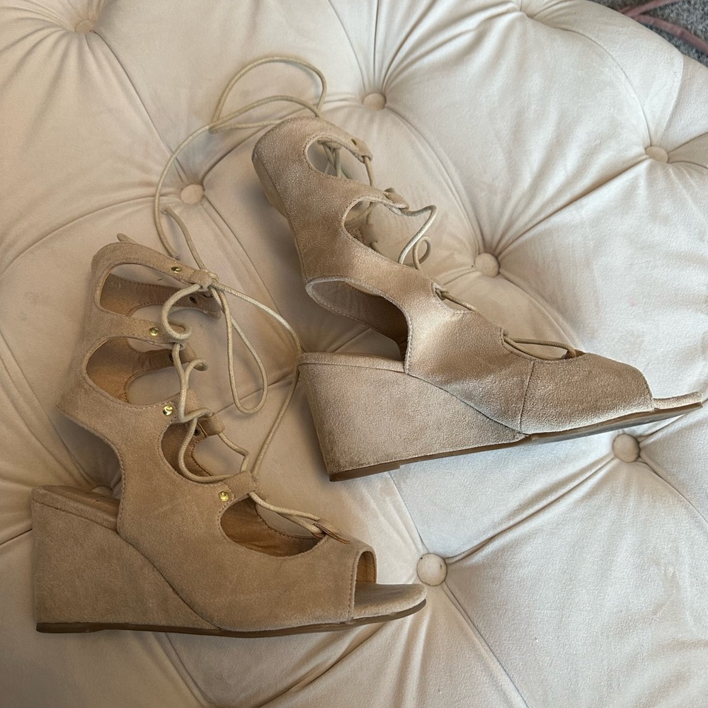Lace up wedges